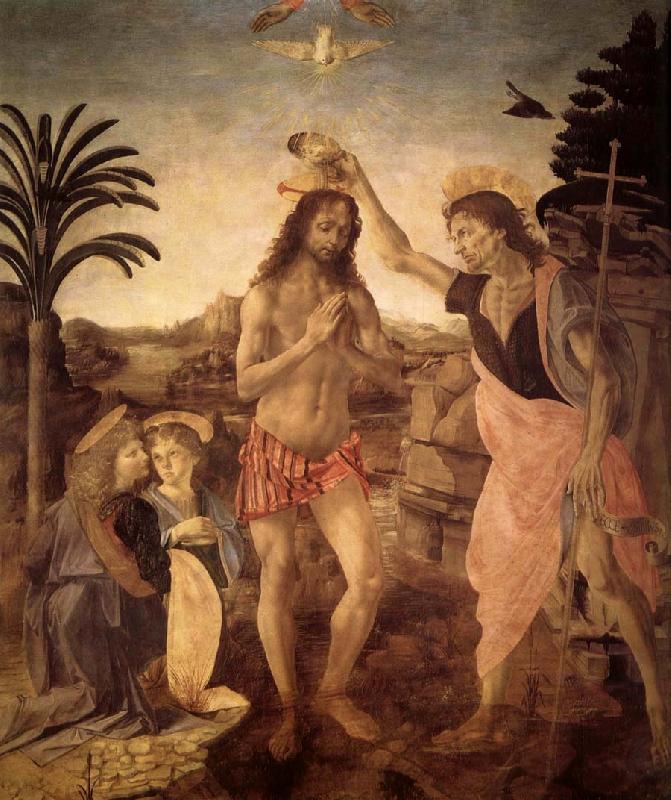 Andrea del Verrocchio Christ-s baptism oil painting picture